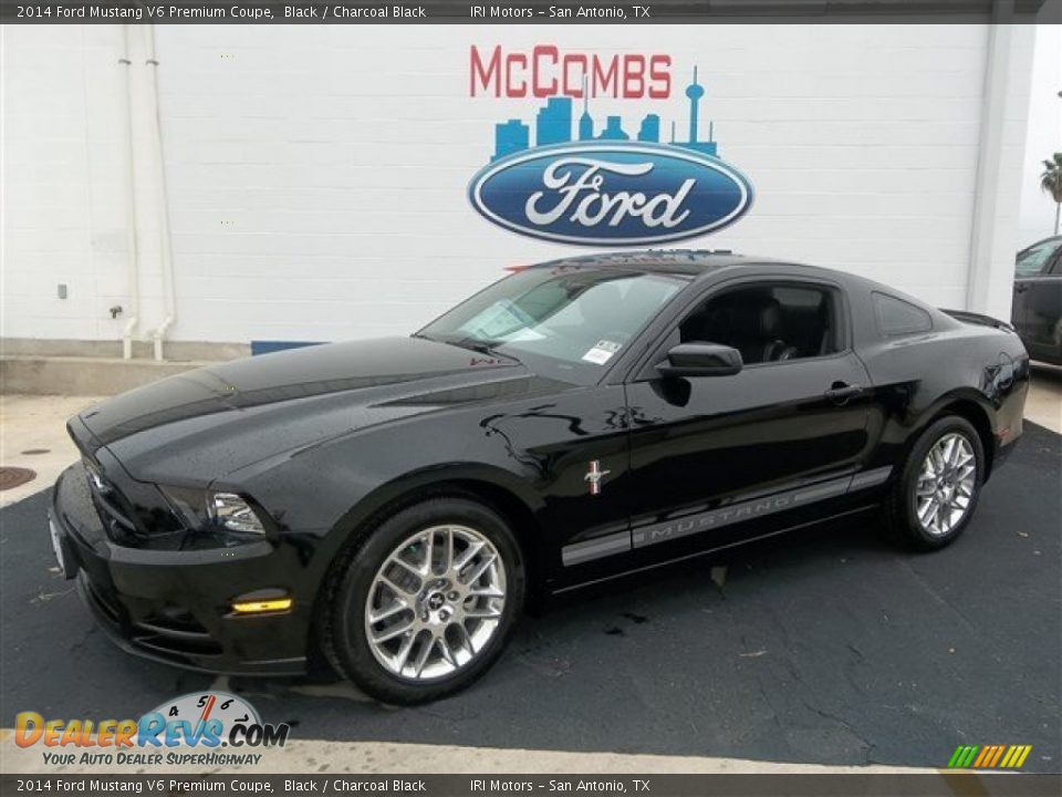 2014 Ford Mustang V6 Premium Coupe Black / Charcoal Black Photo #2