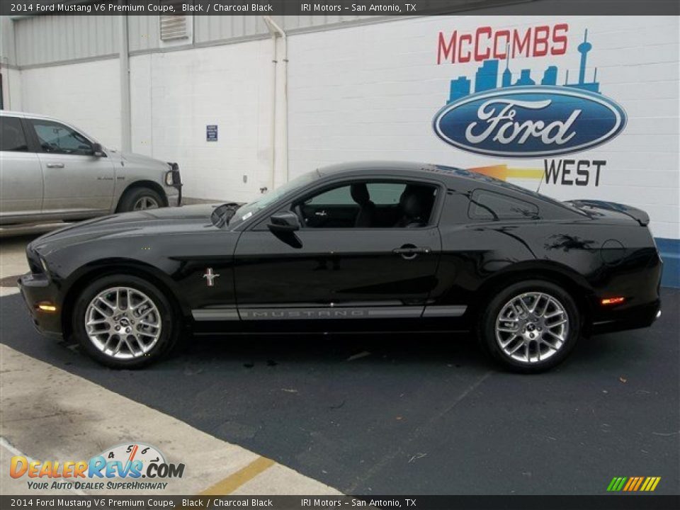 2014 Ford Mustang V6 Premium Coupe Black / Charcoal Black Photo #3
