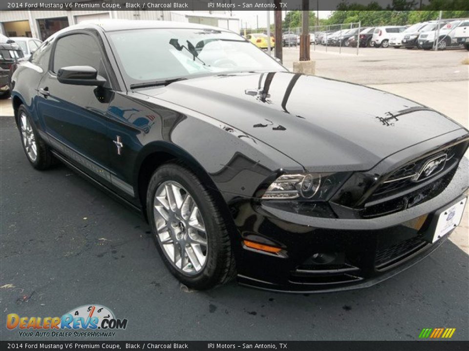 2014 Ford Mustang V6 Premium Coupe Black / Charcoal Black Photo #8