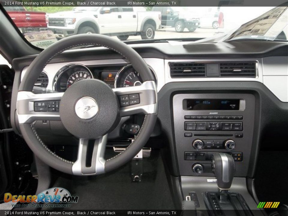 2014 Ford Mustang V6 Premium Coupe Black / Charcoal Black Photo #19