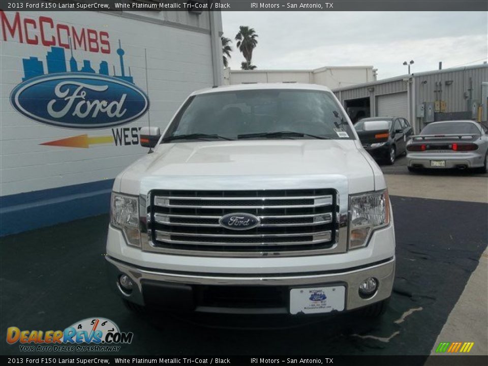 2013 Ford F150 Lariat SuperCrew White Platinum Metallic Tri-Coat / Black Photo #1