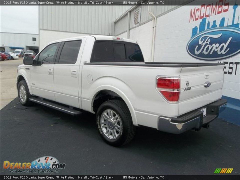 2013 Ford F150 Lariat SuperCrew White Platinum Metallic Tri-Coat / Black Photo #4