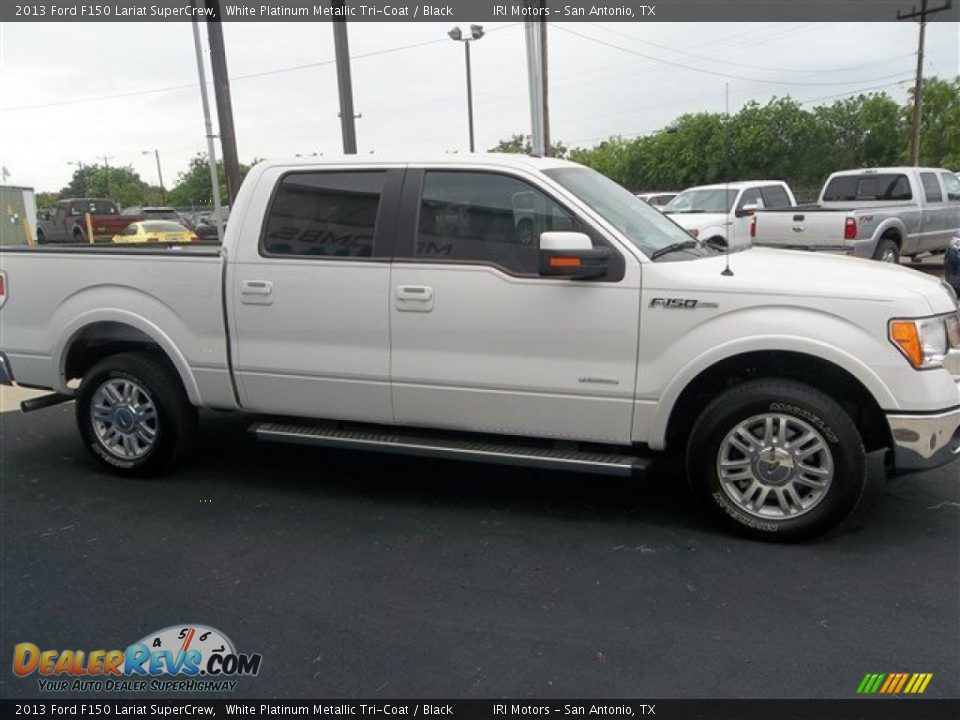 2013 Ford F150 Lariat SuperCrew White Platinum Metallic Tri-Coat / Black Photo #7