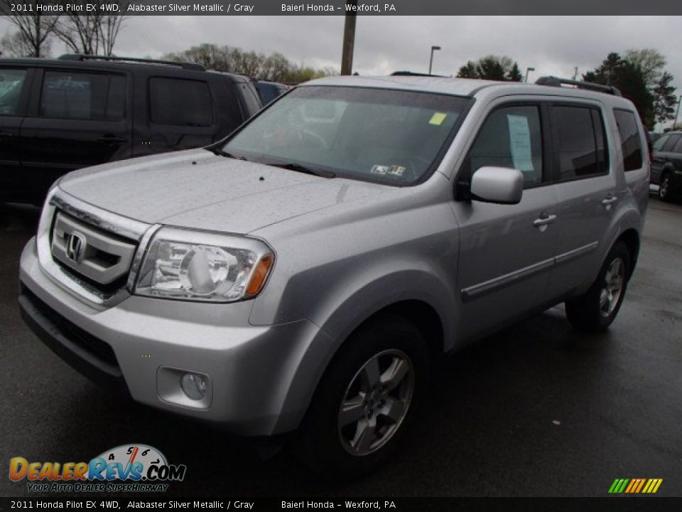 2011 Honda Pilot EX 4WD Alabaster Silver Metallic / Gray Photo #3