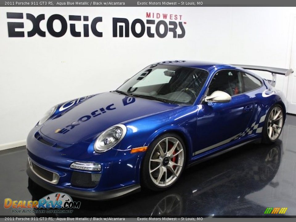 2011 Porsche 911 GT3 RS Aqua Blue Metallic / Black w/Alcantara Photo #4