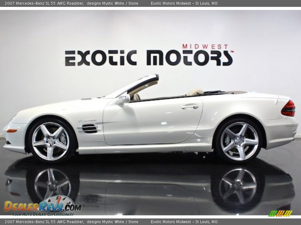2007 Mercedes-Benz SL 55 AMG Roadster designo Mystic White / Stone Photo #1