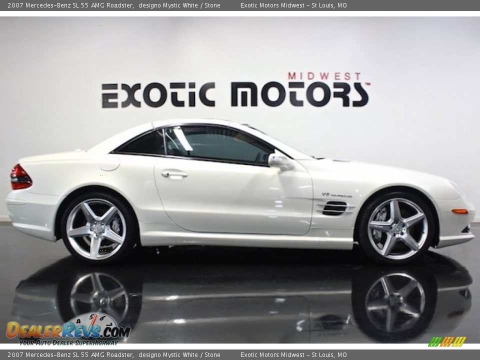 2007 Mercedes-Benz SL 55 AMG Roadster designo Mystic White / Stone Photo #4