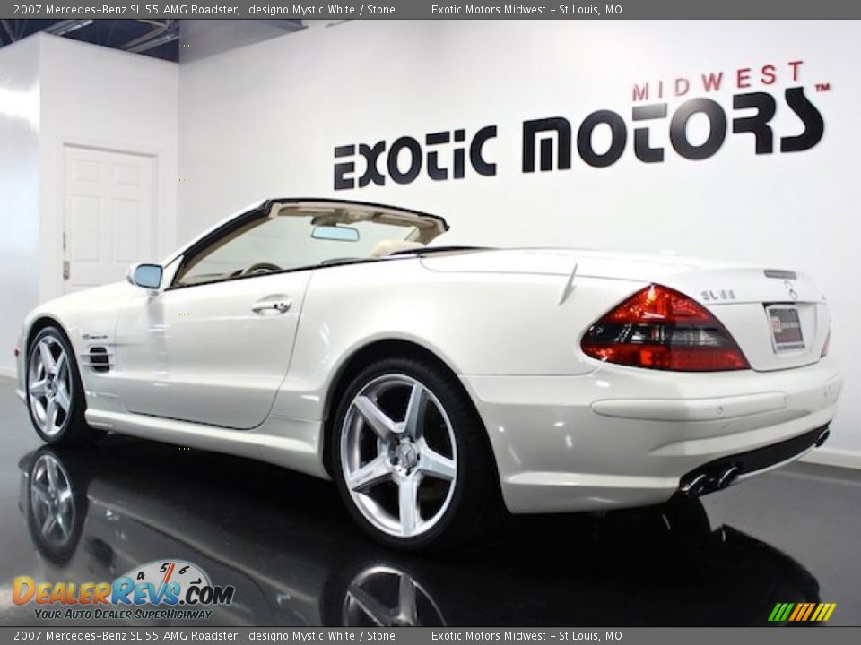 2007 Mercedes-Benz SL 55 AMG Roadster designo Mystic White / Stone Photo #8