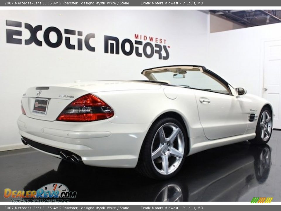 2007 Mercedes-Benz SL 55 AMG Roadster designo Mystic White / Stone Photo #9