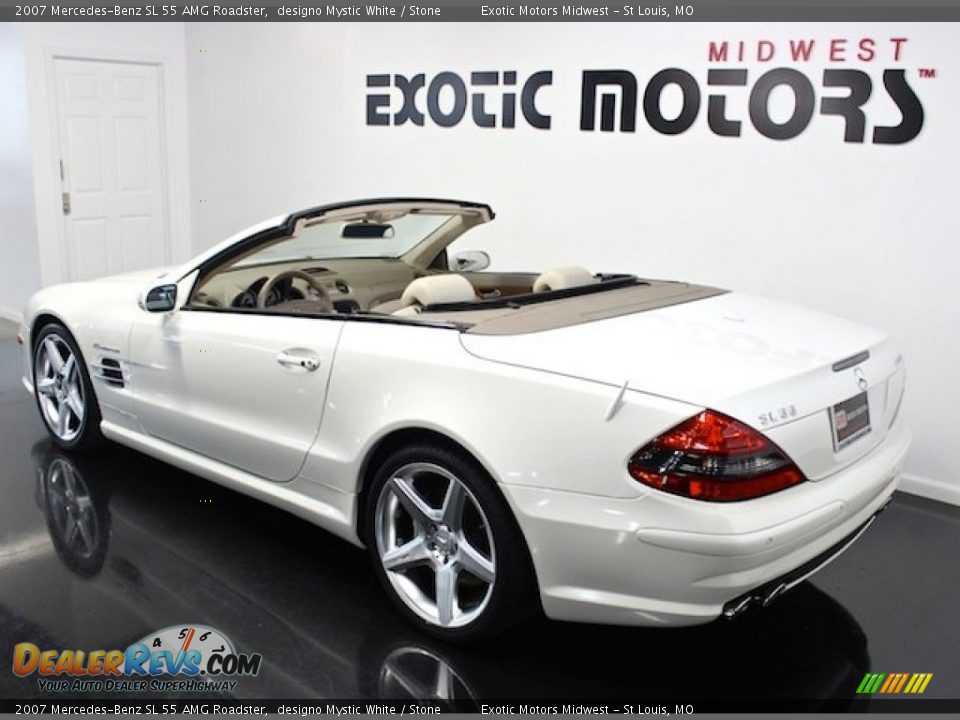 2007 Mercedes-Benz SL 55 AMG Roadster designo Mystic White / Stone Photo #12
