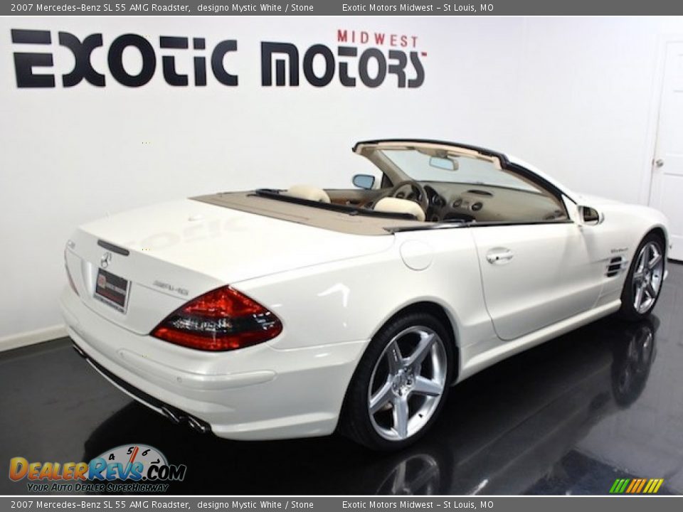 2007 Mercedes-Benz SL 55 AMG Roadster designo Mystic White / Stone Photo #13