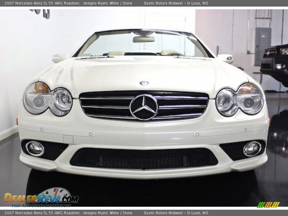 2007 Mercedes-Benz SL 55 AMG Roadster designo Mystic White / Stone Photo #14