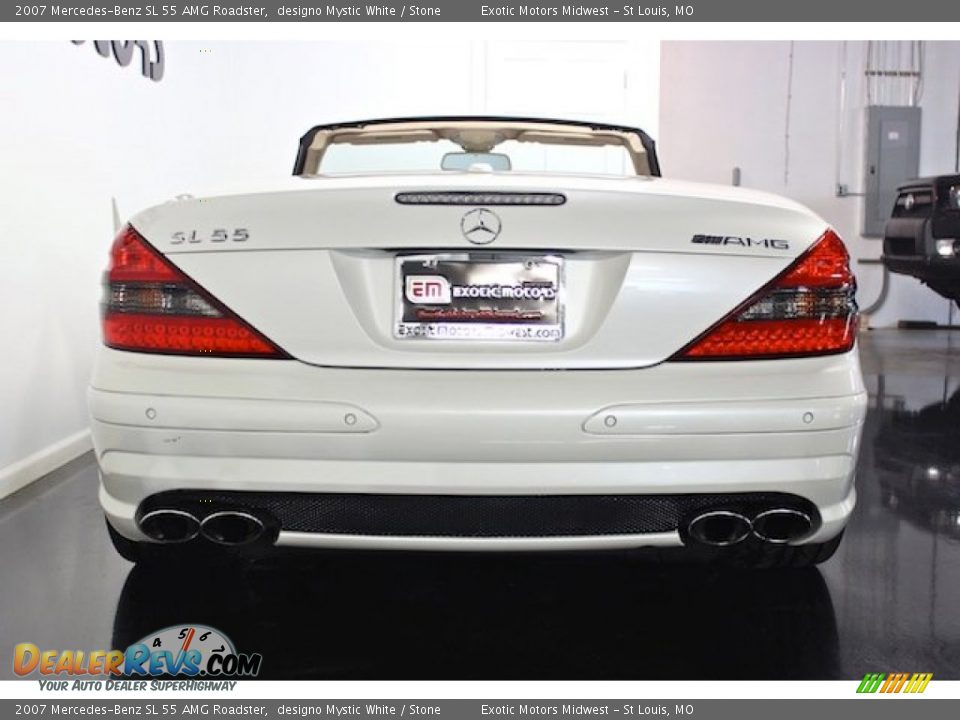 2007 Mercedes-Benz SL 55 AMG Roadster designo Mystic White / Stone Photo #16