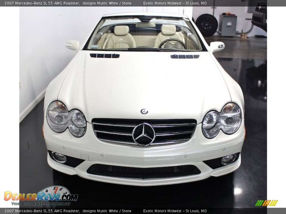 2007 Mercedes-Benz SL 55 AMG Roadster designo Mystic White / Stone Photo #17