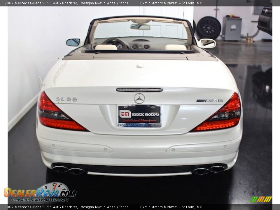 2007 Mercedes-Benz SL 55 AMG Roadster designo Mystic White / Stone Photo #18