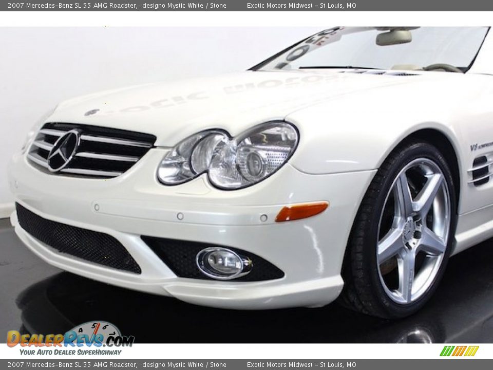 2007 Mercedes-Benz SL 55 AMG Roadster designo Mystic White / Stone Photo #20