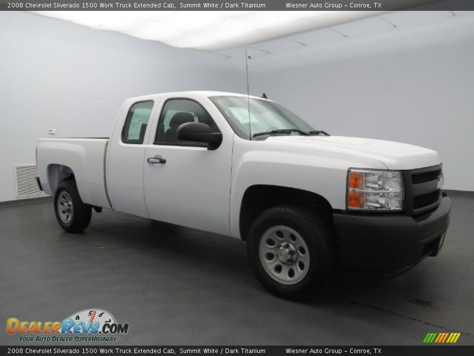 2008 Chevrolet Silverado 1500 Work Truck Extended Cab Summit White / Dark Titanium Photo #3