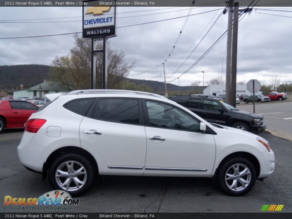 2011 Nissan Rogue S AWD Pearl White / Gray Photo #2