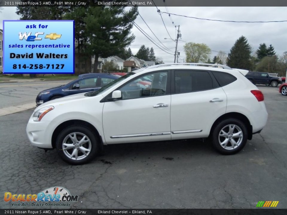 2011 Nissan Rogue S AWD Pearl White / Gray Photo #8