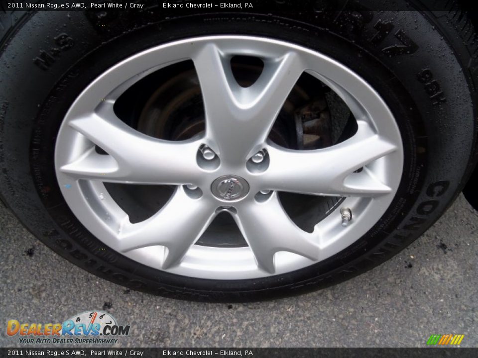 2011 Nissan Rogue S AWD Pearl White / Gray Photo #9