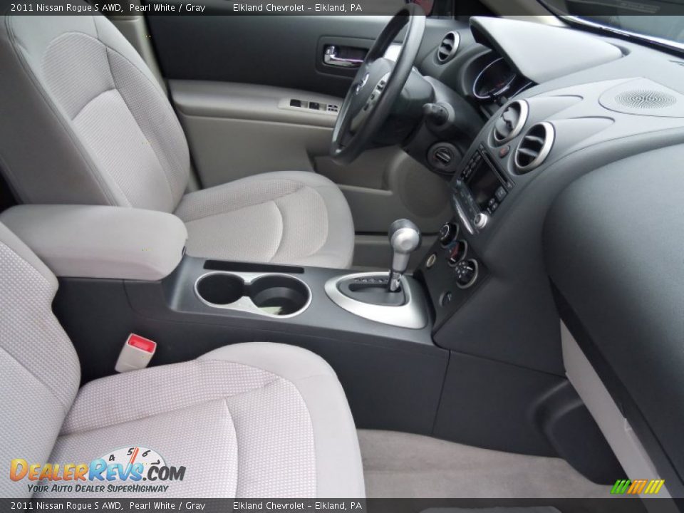 2011 Nissan Rogue S AWD Pearl White / Gray Photo #14