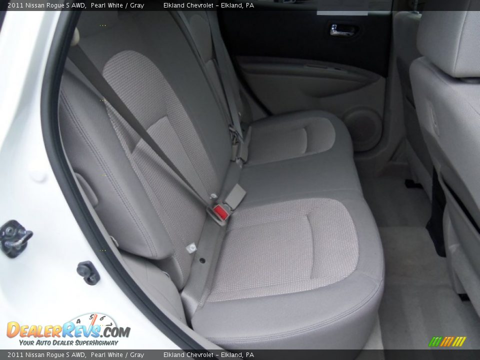 2011 Nissan Rogue S AWD Pearl White / Gray Photo #15