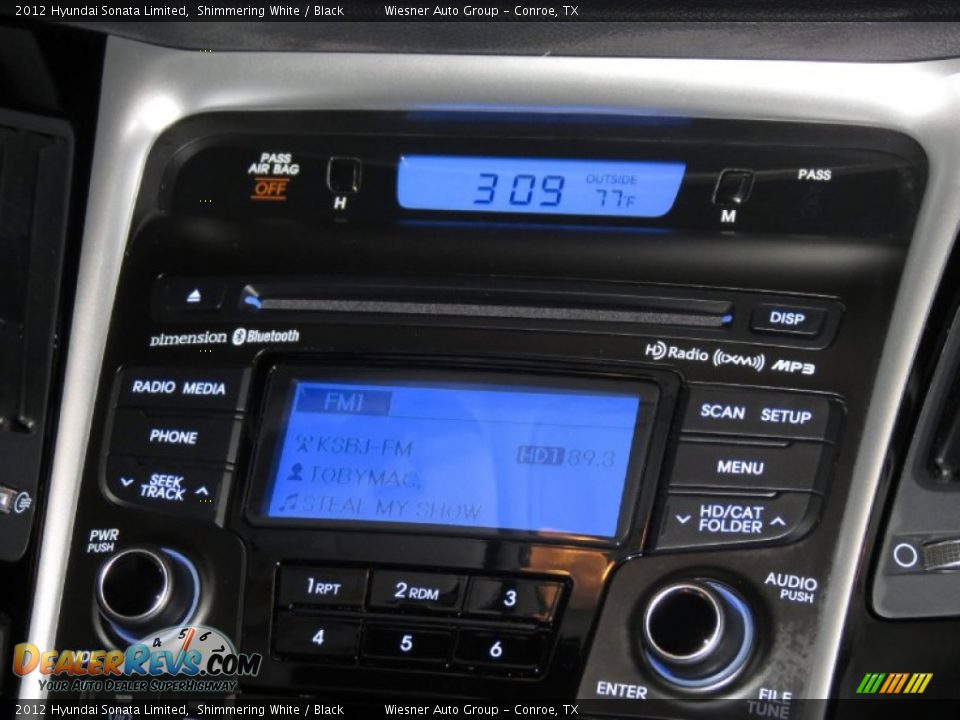 2012 Hyundai Sonata Limited Shimmering White / Black Photo #24