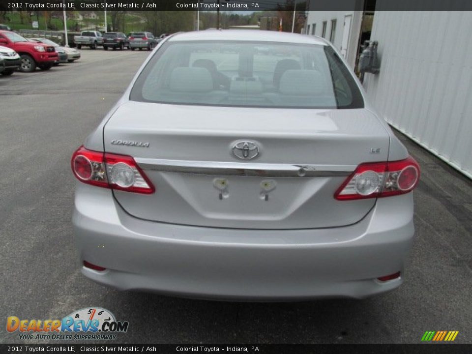 2012 Toyota Corolla LE Classic Silver Metallic / Ash Photo #7