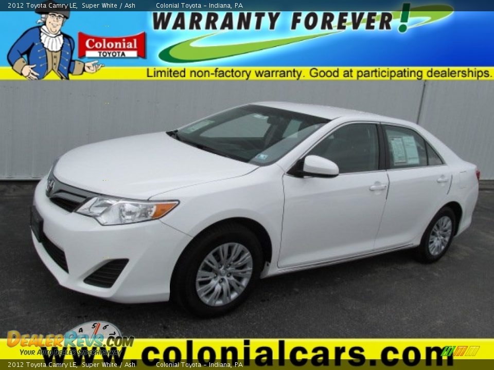 2012 Toyota Camry LE Super White / Ash Photo #1