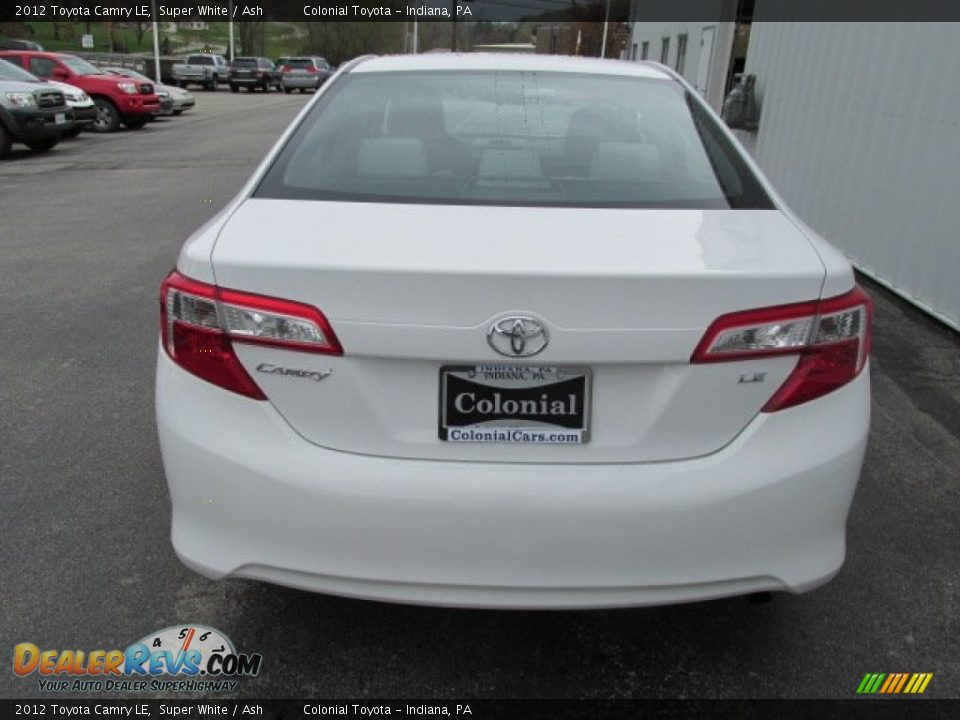 2012 Toyota Camry LE Super White / Ash Photo #7