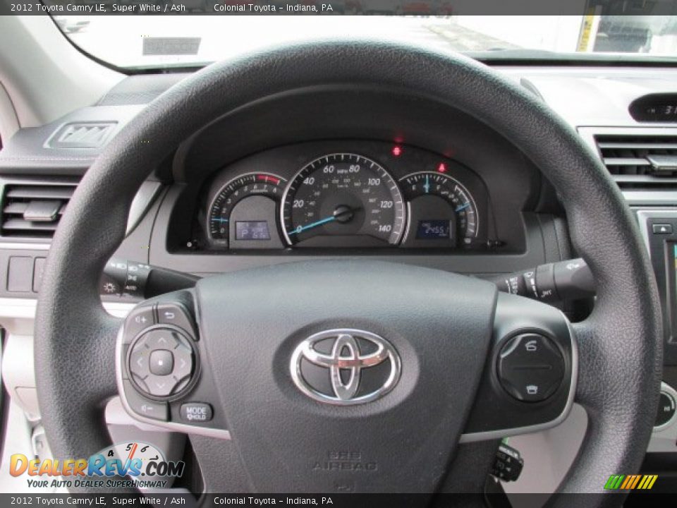 2012 Toyota Camry LE Super White / Ash Photo #15