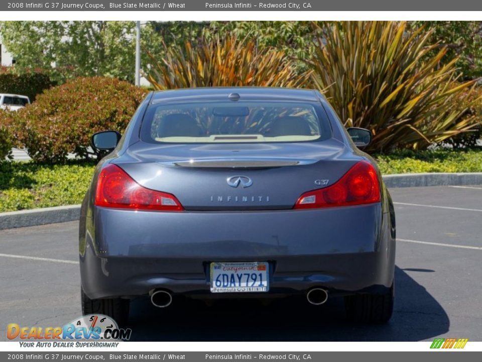 2008 Infiniti G 37 Journey Coupe Blue Slate Metallic / Wheat Photo #6