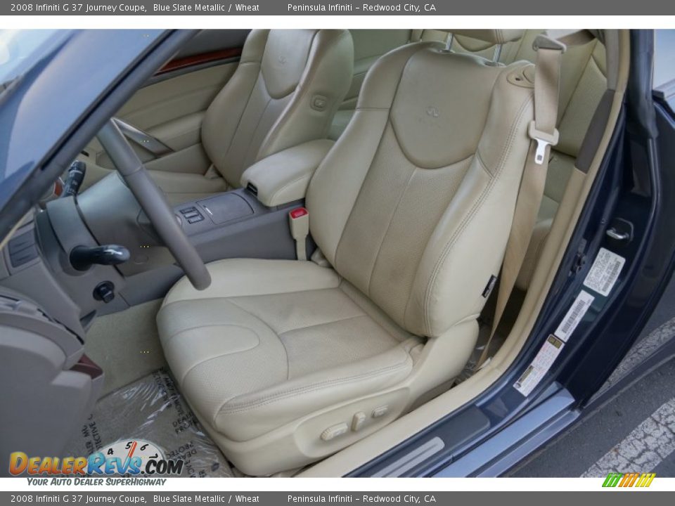 2008 Infiniti G 37 Journey Coupe Blue Slate Metallic / Wheat Photo #14