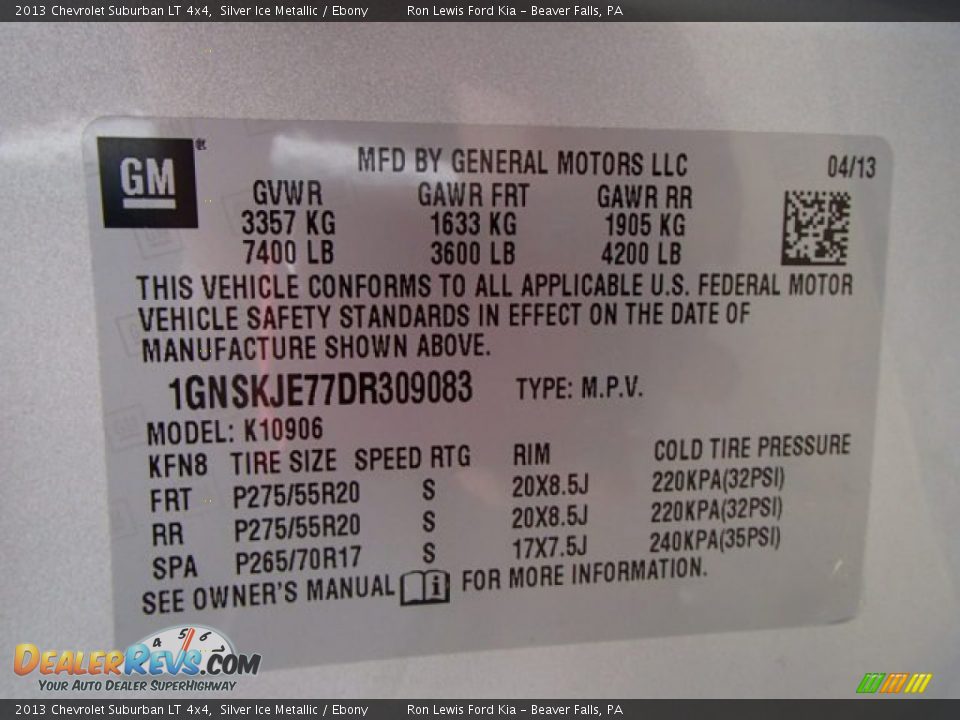 2013 Chevrolet Suburban LT 4x4 Silver Ice Metallic / Ebony Photo #20