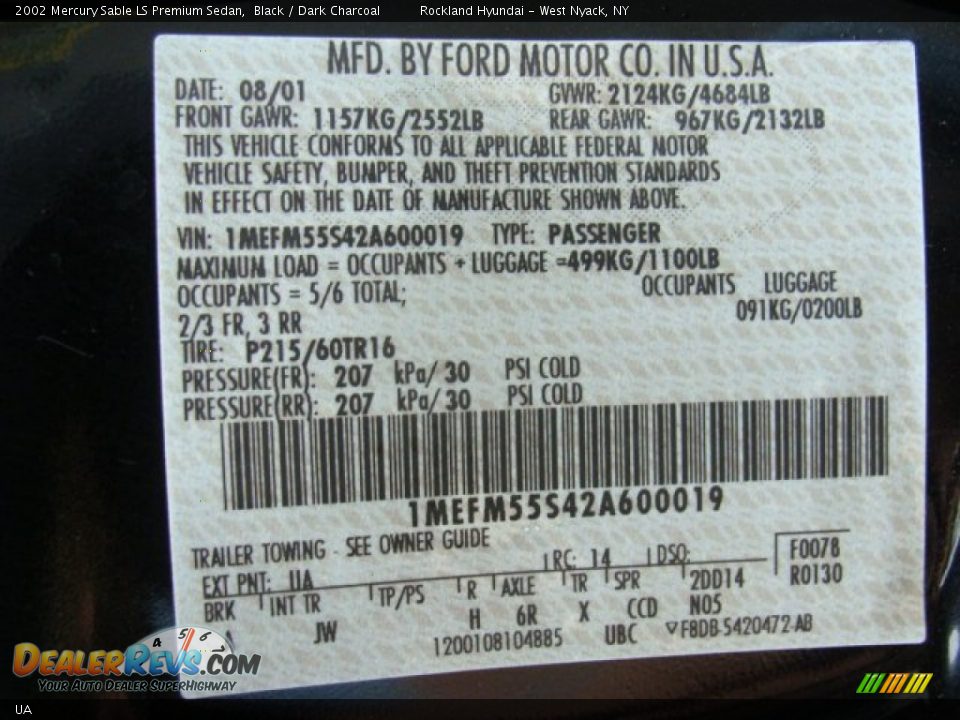 Mercury Color Code UA Black