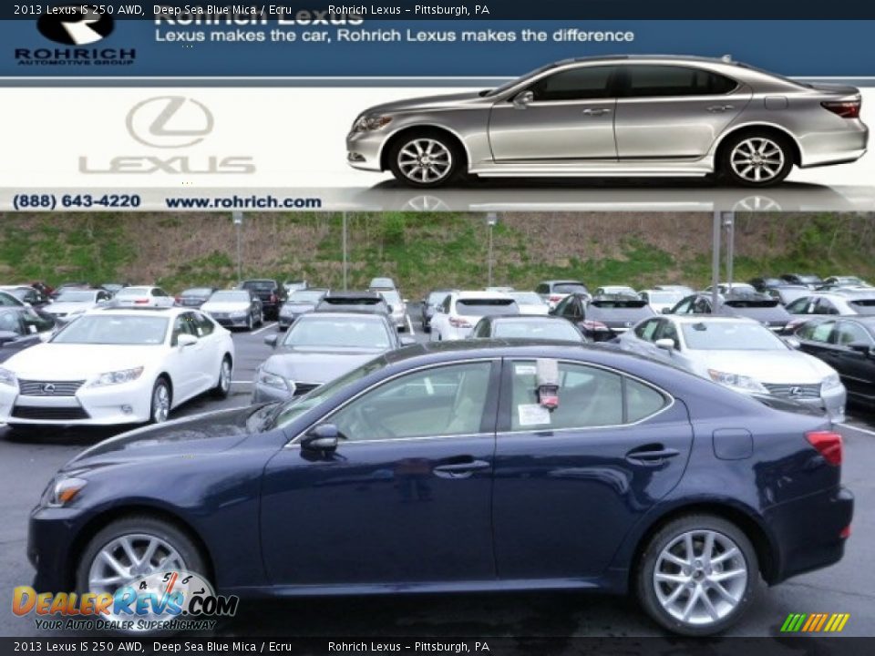 2013 Lexus IS 250 AWD Deep Sea Blue Mica / Ecru Photo #1