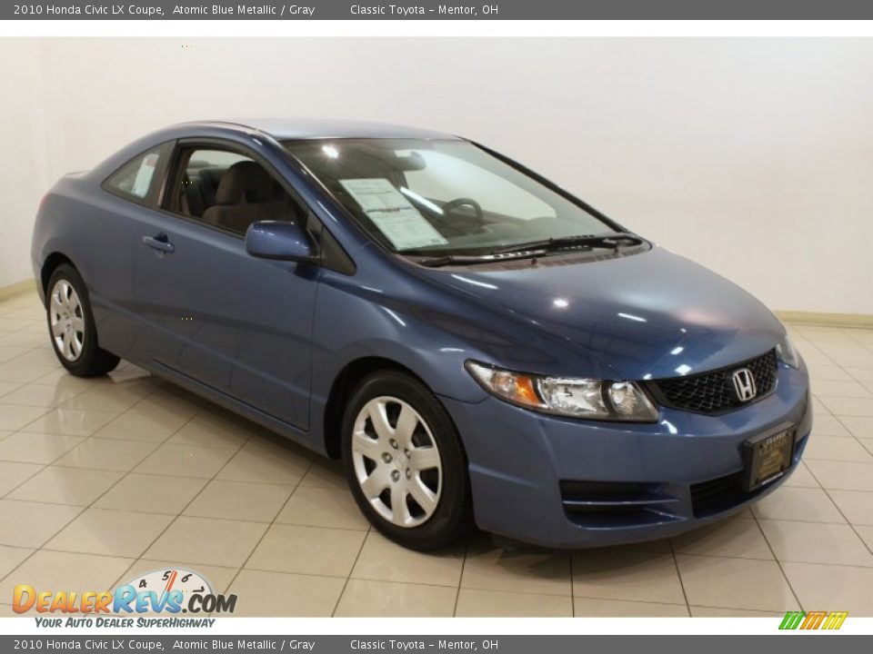 2010 Honda Civic LX Coupe Atomic Blue Metallic / Gray Photo #1