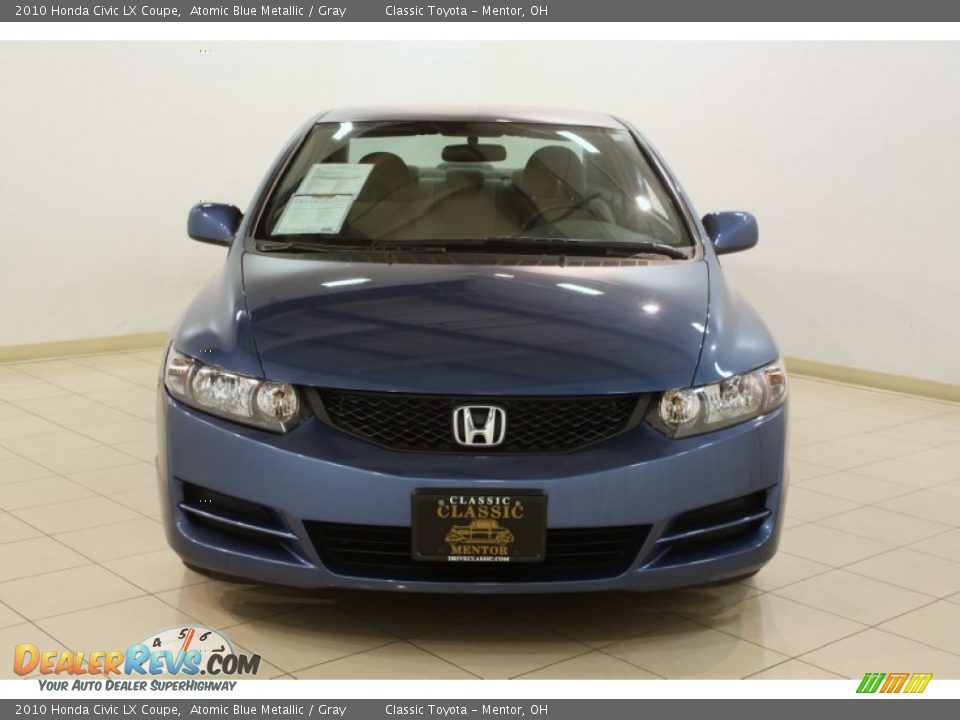 2010 Honda Civic LX Coupe Atomic Blue Metallic / Gray Photo #2
