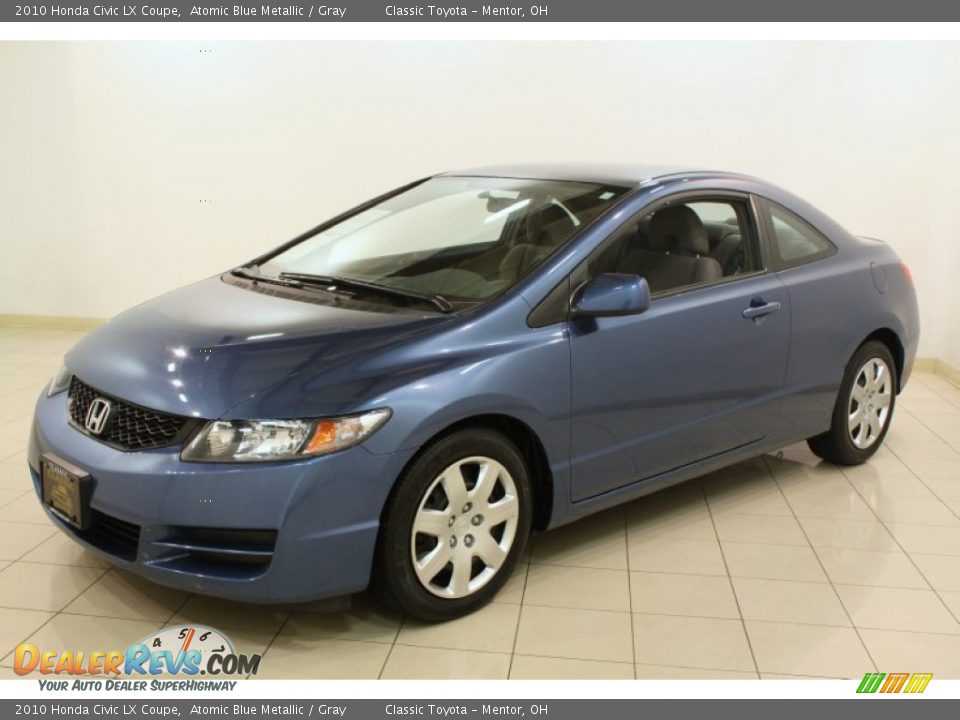 2010 Honda Civic LX Coupe Atomic Blue Metallic / Gray Photo #3