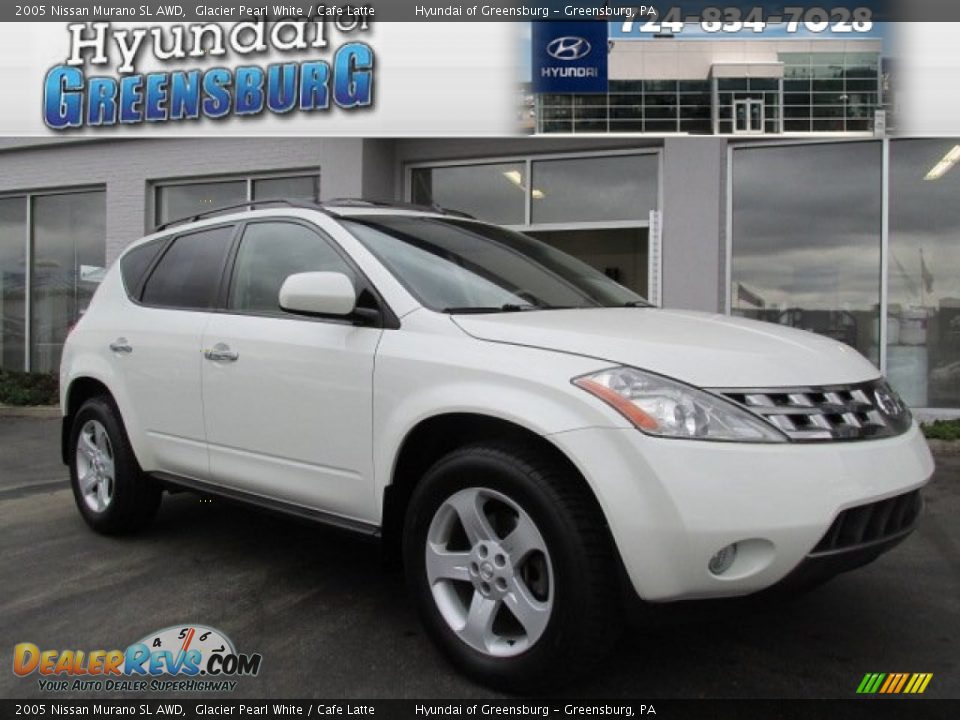 2005 Nissan Murano SL AWD Glacier Pearl White / Cafe Latte Photo #1