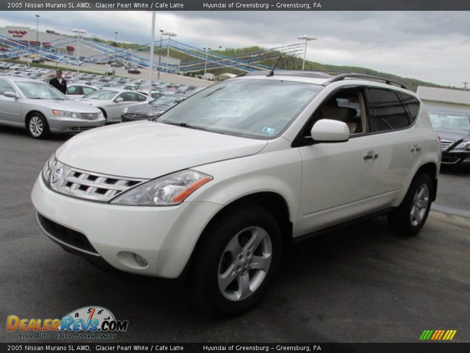 2005 Nissan Murano SL AWD Glacier Pearl White / Cafe Latte Photo #6