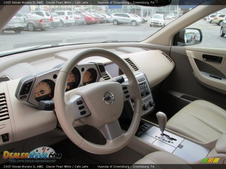 2005 Nissan Murano SL AWD Glacier Pearl White / Cafe Latte Photo #14
