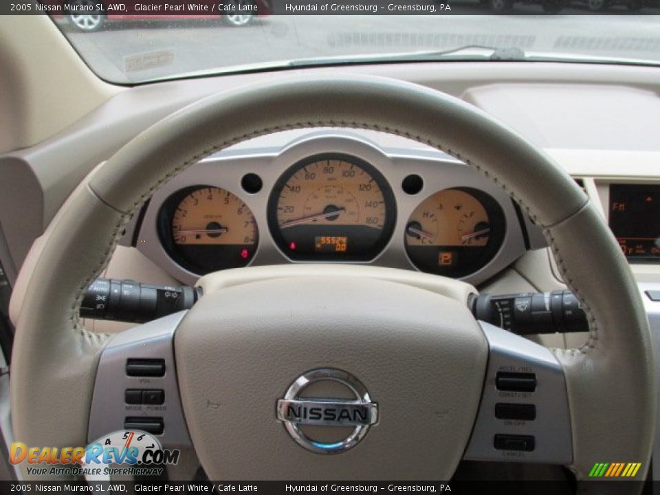 2005 Nissan Murano SL AWD Glacier Pearl White / Cafe Latte Photo #21