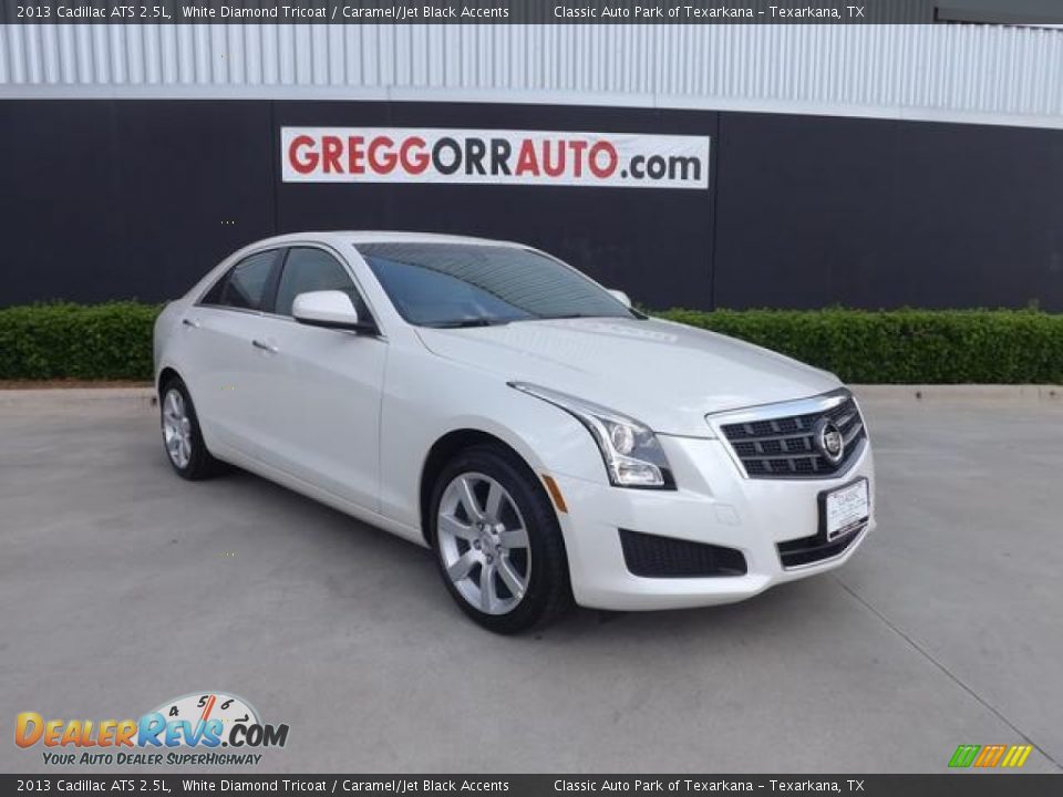 2013 Cadillac ATS 2.5L White Diamond Tricoat / Caramel/Jet Black Accents Photo #1