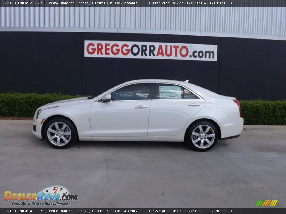 2013 Cadillac ATS 2.5L White Diamond Tricoat / Caramel/Jet Black Accents Photo #3