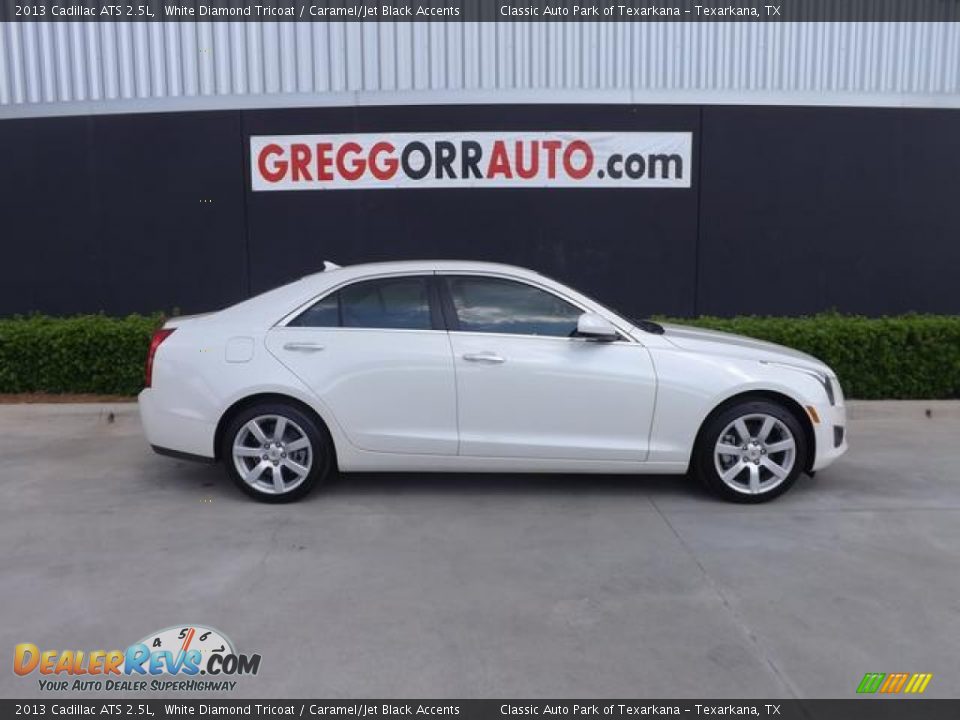 2013 Cadillac ATS 2.5L White Diamond Tricoat / Caramel/Jet Black Accents Photo #4