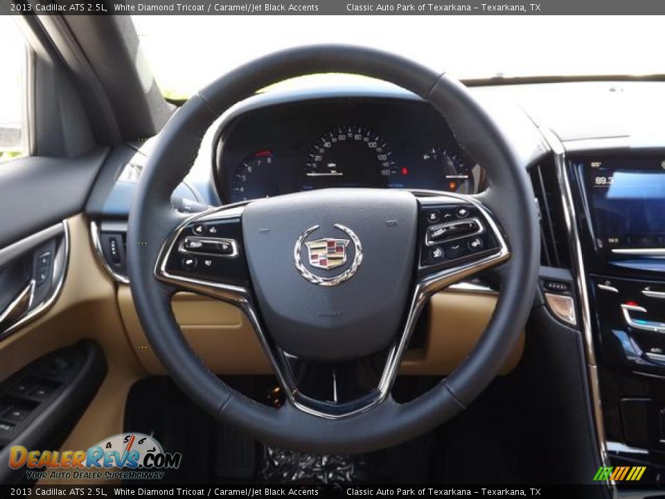 2013 Cadillac ATS 2.5L White Diamond Tricoat / Caramel/Jet Black Accents Photo #16