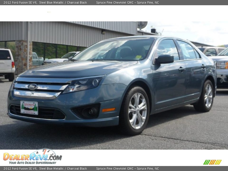 2012 Ford Fusion SE V6 Steel Blue Metallic / Charcoal Black Photo #2