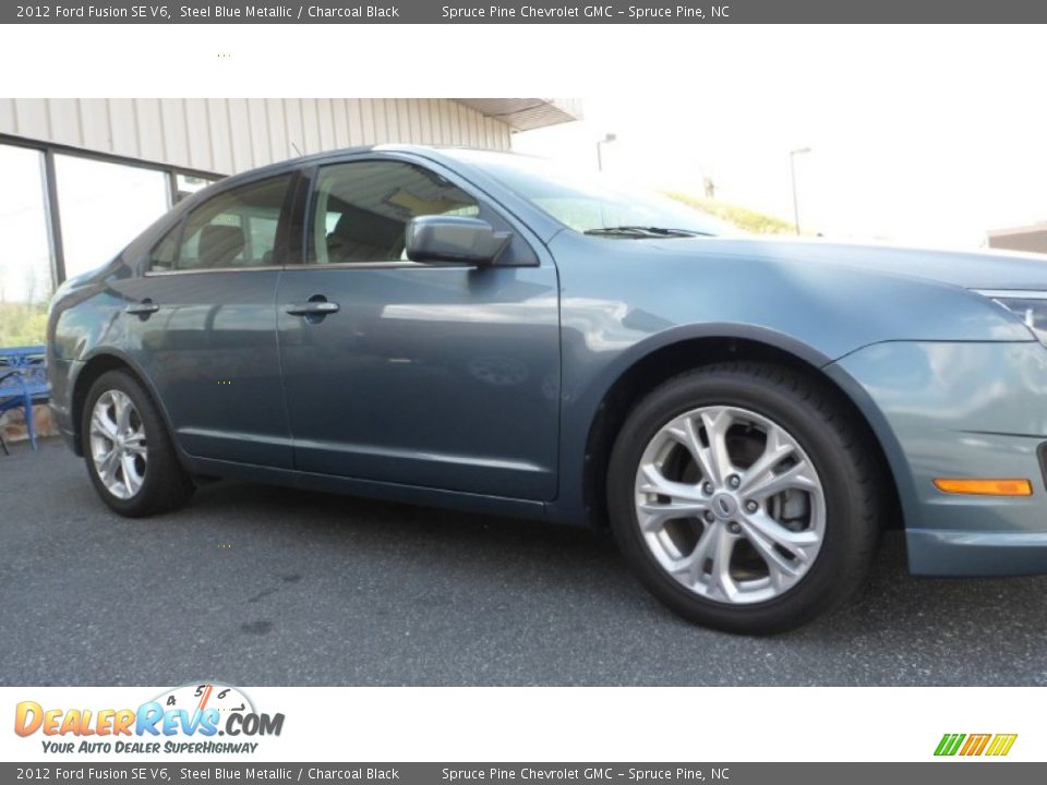 2012 Ford Fusion SE V6 Steel Blue Metallic / Charcoal Black Photo #3