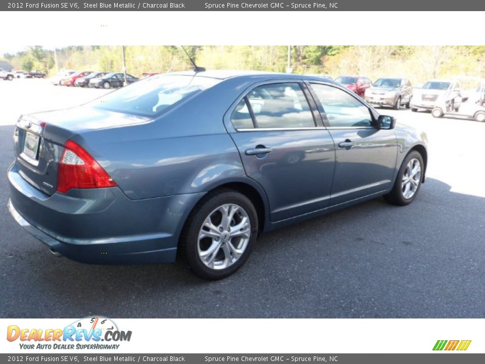 2012 Ford Fusion SE V6 Steel Blue Metallic / Charcoal Black Photo #4
